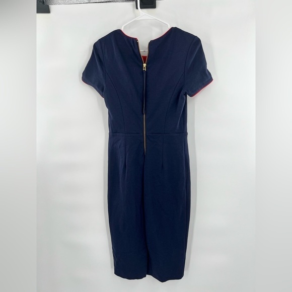 Boden Marianna Dress Women’s Size US 6 Navy Blue With Red Trim Lined / Form Fit - Picture 8 of 10
